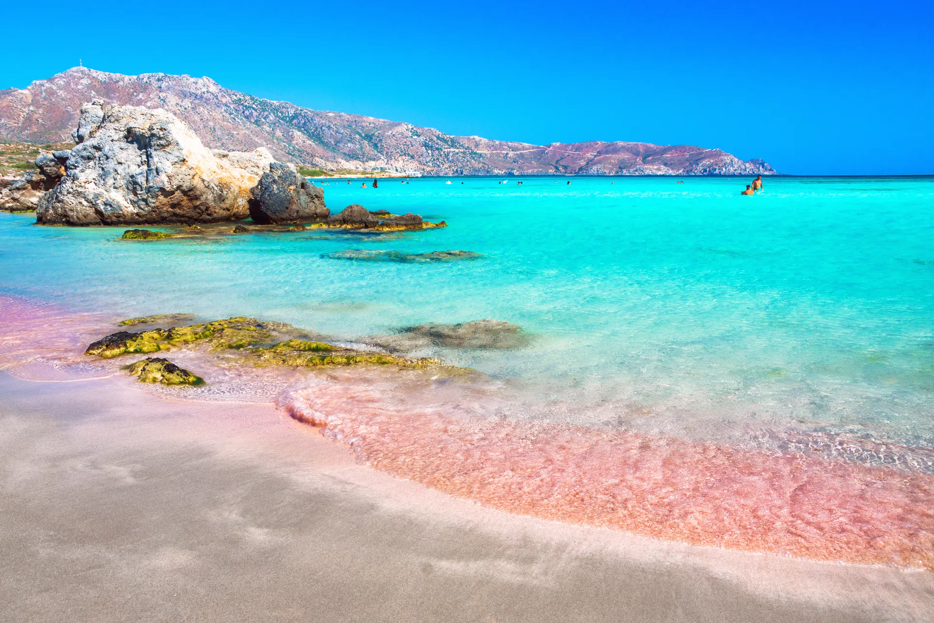 Elafonissi Strand met roze zand en turquoise water