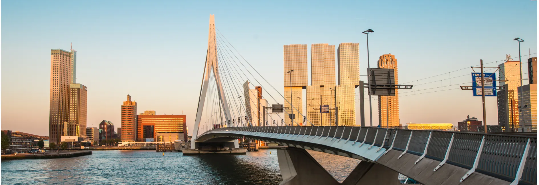 Rotterdam skyline met de Erasmusbrug